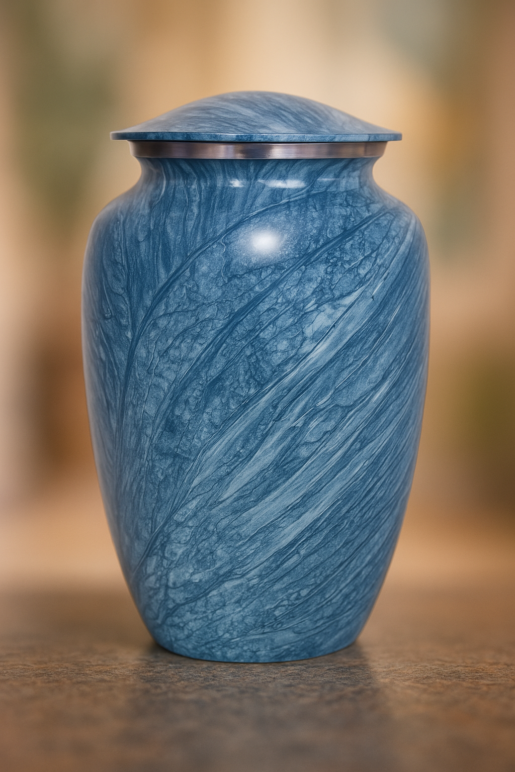Elite Series Urn- Aurora Motif Urns Marbled Sky Blue