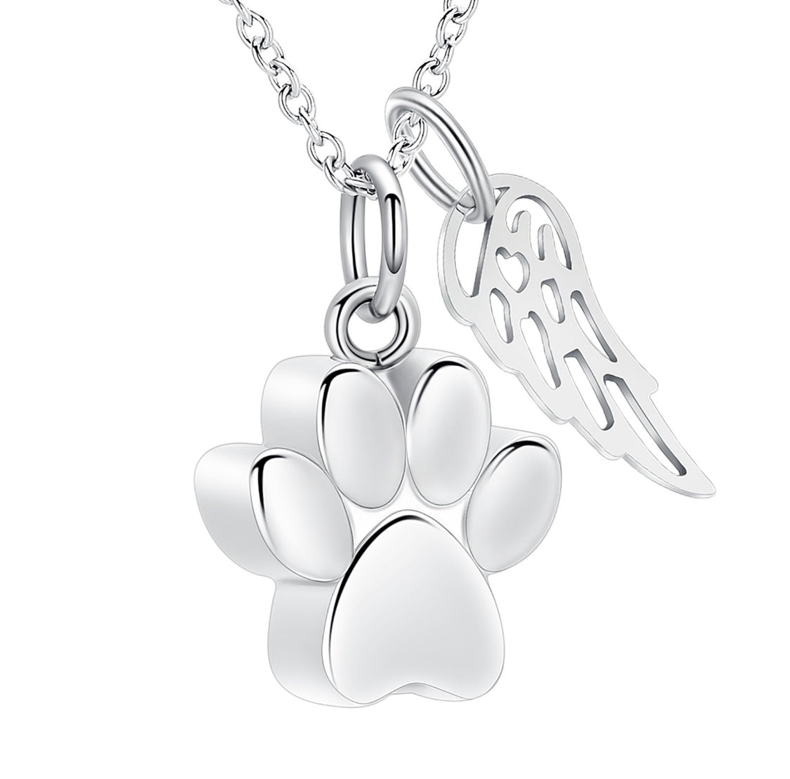 Paw w/ Wing Ashes Necklace Pendant