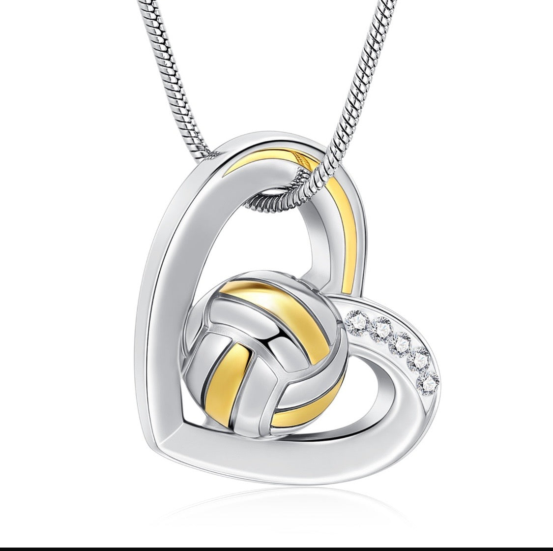 Soccer Heart Ashes Necklace Pendant