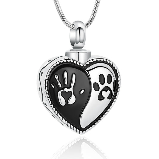NEW Hand Paw Heart Ashes Necklace Pendant