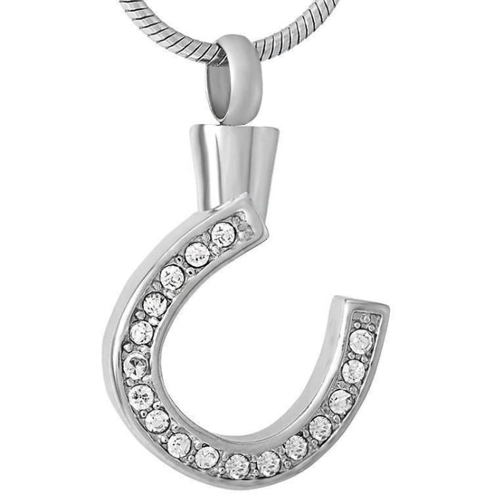 #061 Horse Shoe Cremation Jewelry Pendant Jewelry Never Forget You