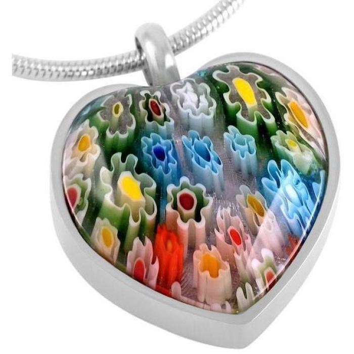 #065 Flower Pot Heart Cremation Jewelry Pendant Jewelry Never Forget You