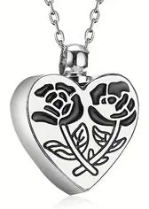 Dual Rose Heart Ashes Necklace Pendant