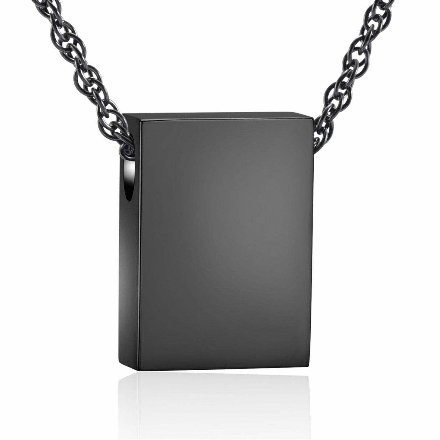 Black Square Cremation Necklace Pendant