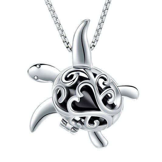 Turtle Locket Cremation Necklace Pendant