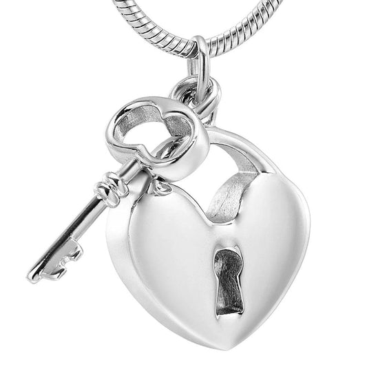 #015 Key & Heart Ashes Necklace Pendant Jewelry Never Forget You