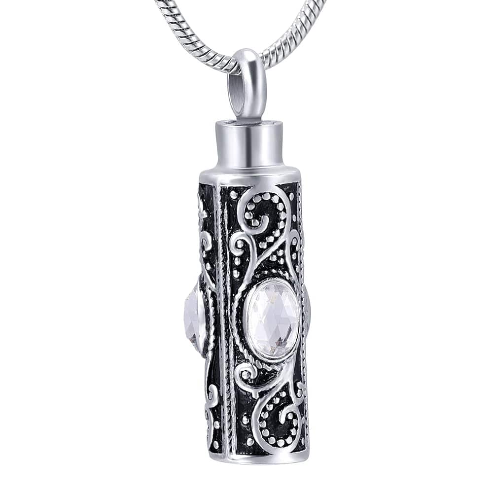 #011 Paisley Cylinder Ashes Necklace Pendant Jewelry Never Forget You