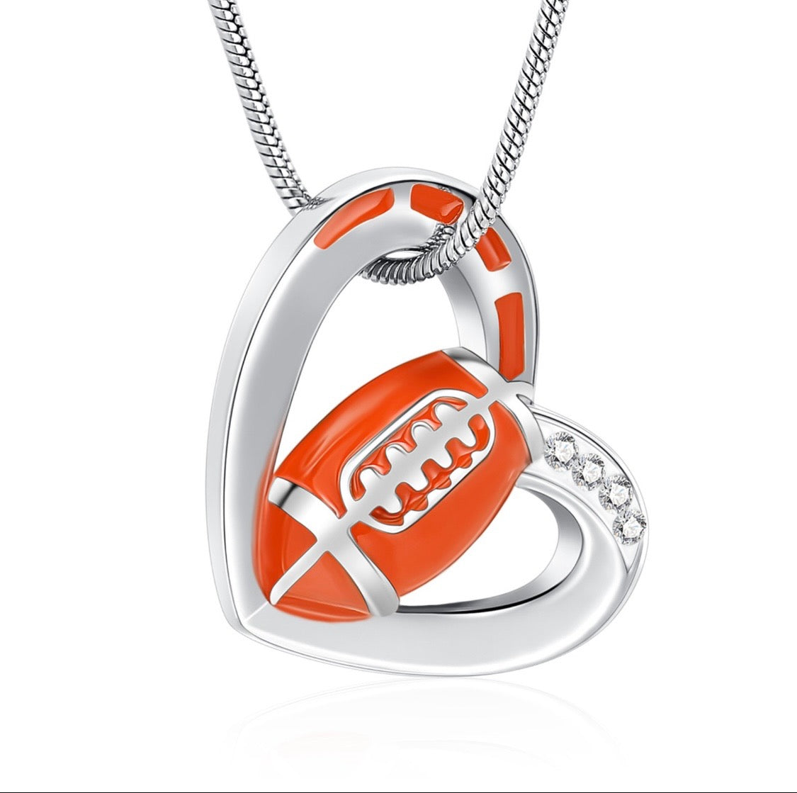 Football Heart Ashes Necklace Pendant