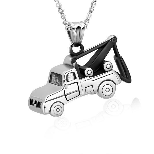 Tow Truck Ashes Necklace Pendant