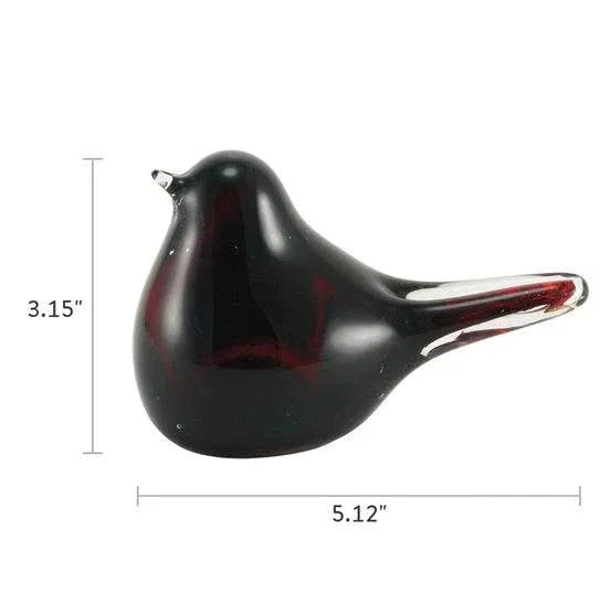 Blown Glass Scarlett Songbird Keepsake Urn