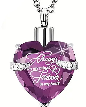 Forever in My HeartPurple Ashes Necklace Pendant