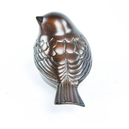 Blown Glass Bronze Songbird Keepsake Urn