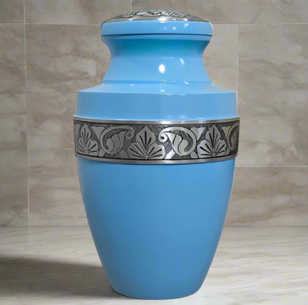 Elite Series Urn- Satin Blue Tranquility Urns