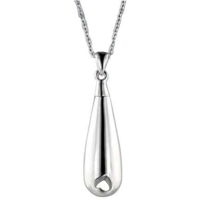 #C Cutaway Teardrop Ashes Necklace Pendant Jewelry Never Forget You