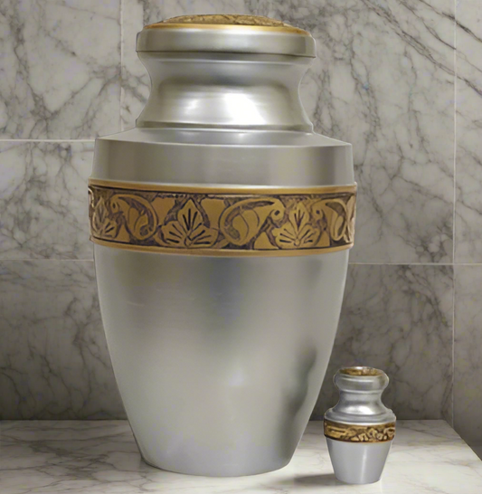 Elite Series Urn- Silver Tranquility Urn