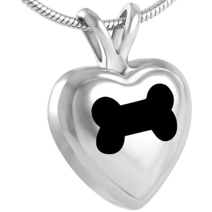 #P21 Pet Bone Heart Ashes Necklace Pendant Jewelry Never Forget You