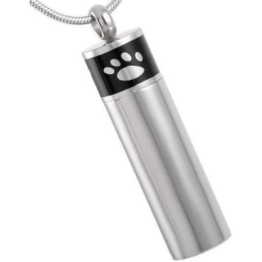 #P29 Pet 1 Paw Cylinder Ashes Necklace Pendant Jewelry Never Forget You