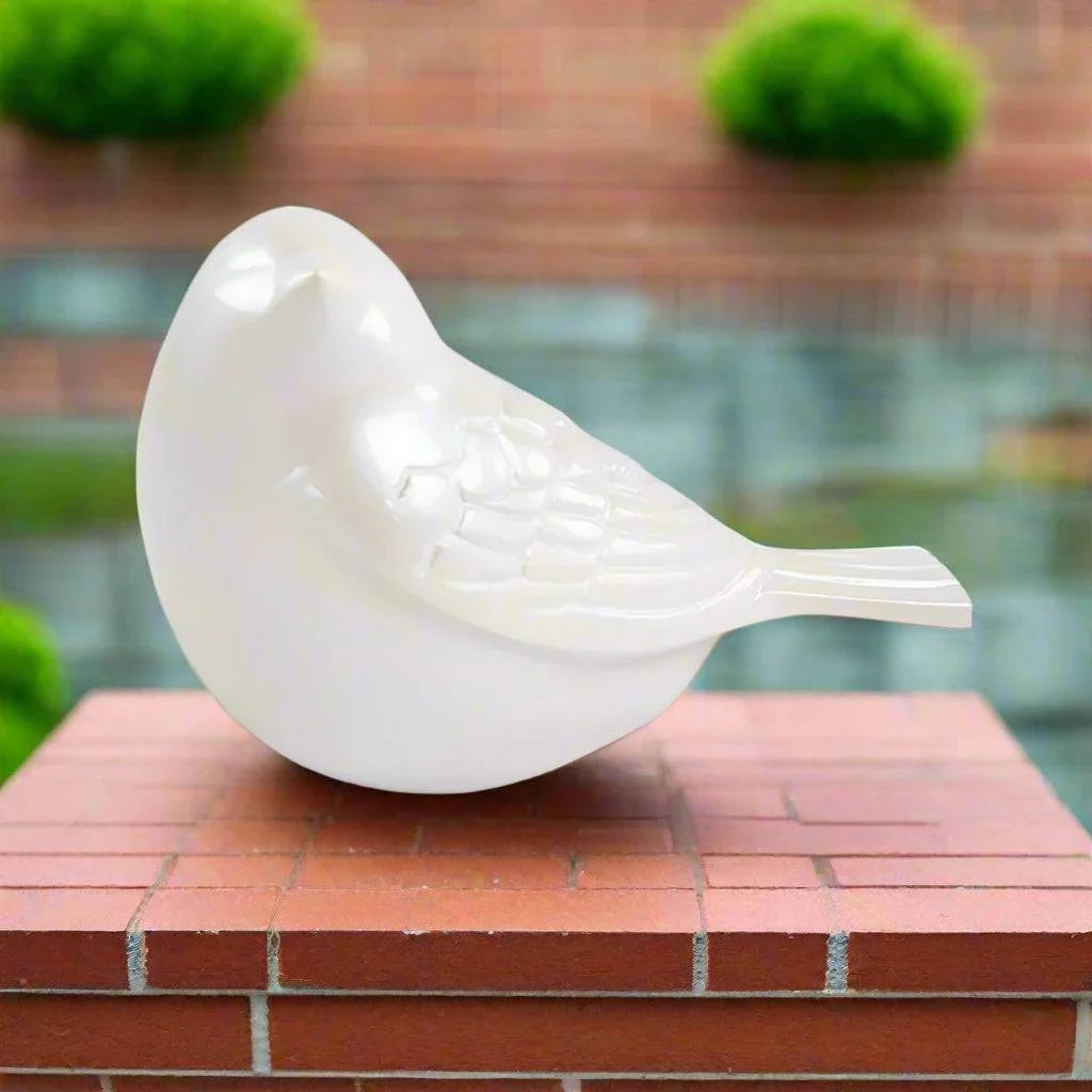 Blown Glass Pearl Songbird Keepsake Urn