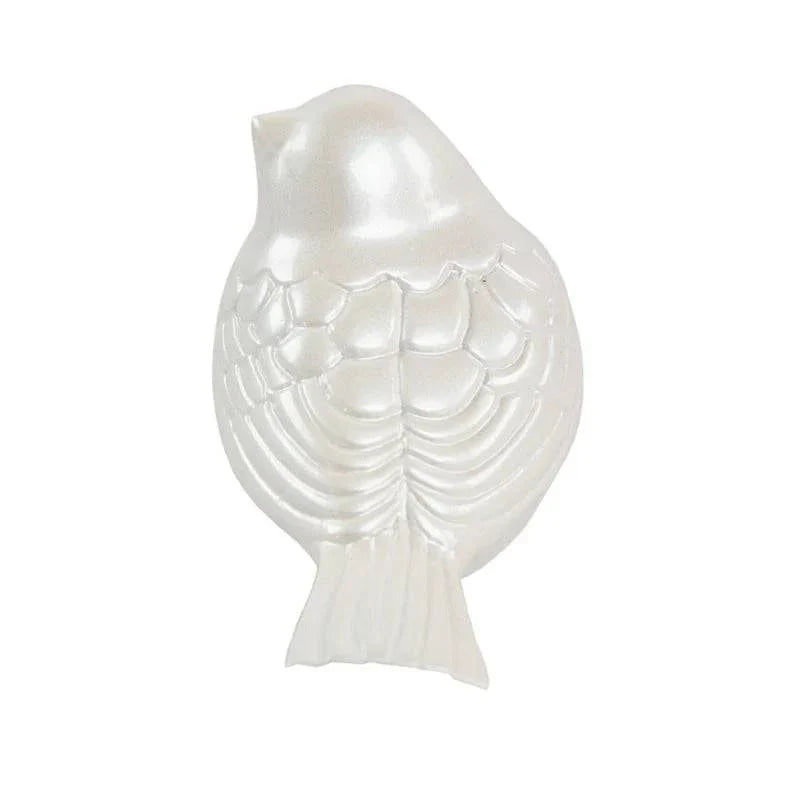 Blown Glass Pearl Songbird Keepsake Urn