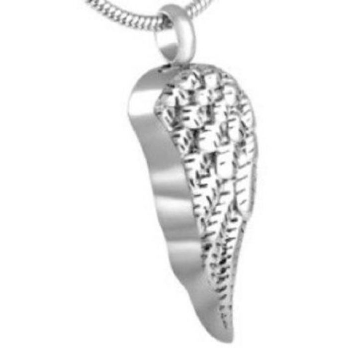 #V Detailed Angel Wing Ashes Necklace Pendant Jewelry Never Forget You