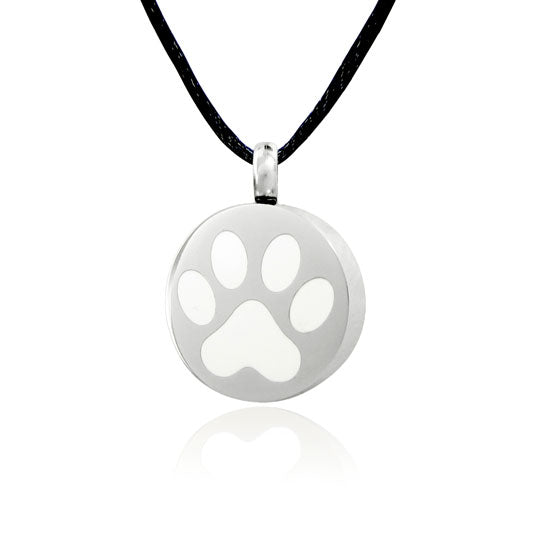 #P11 White Paw Pet Ashes Necklace Pendant Jewelry Never Forget You